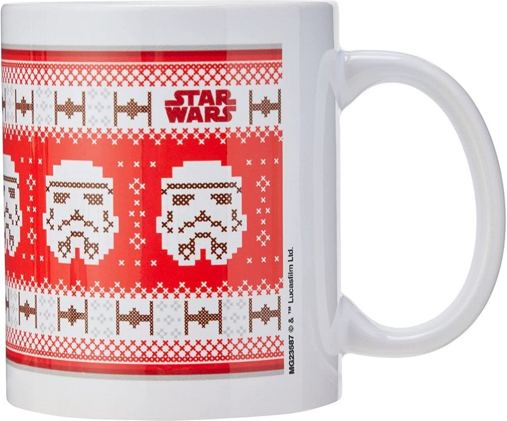 Star Wars - Kaffeebecher, weihnachtliches Design (Rot/Weiß)