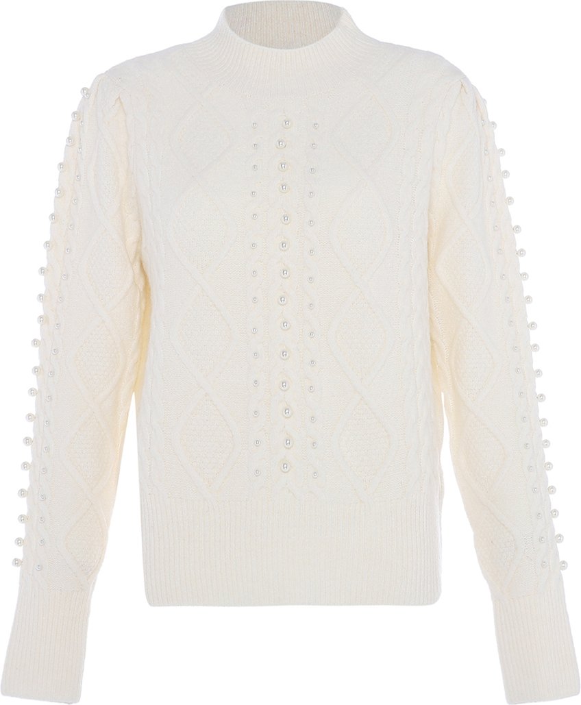 Faina Strickpullover Damen Wollweiß