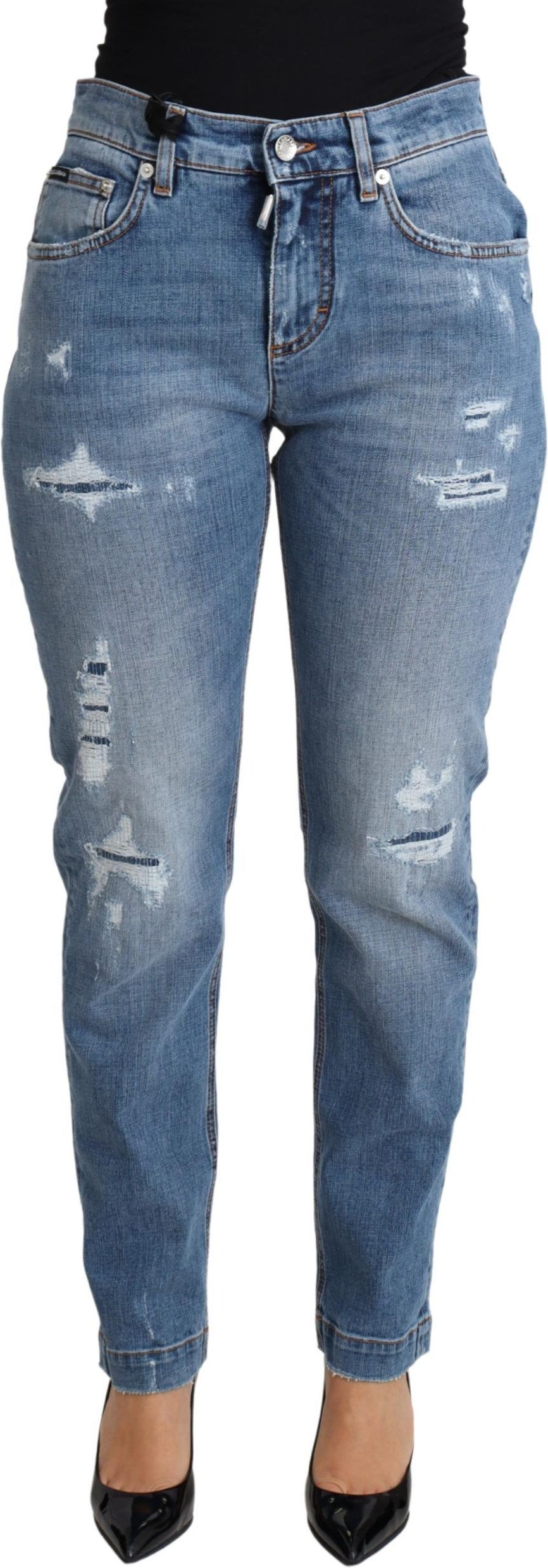 Dolce Gabbana Ripped Jeans Heller Waschung