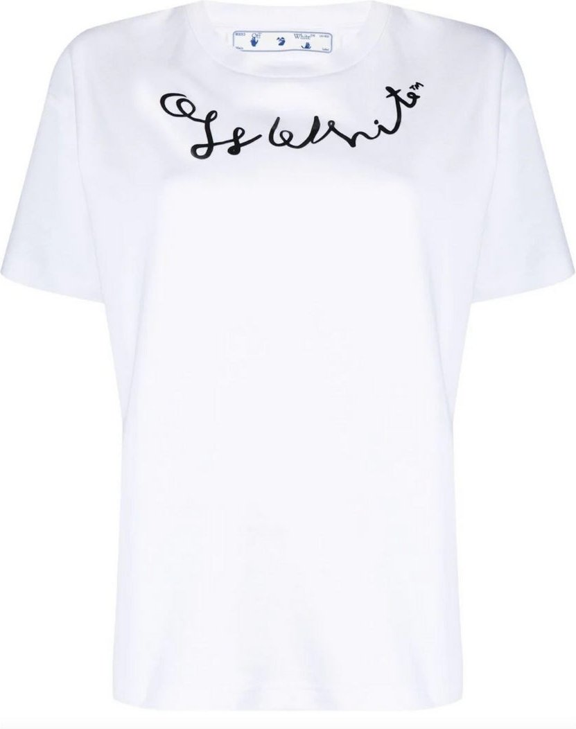 Thumbnail - Off-White-Linkshander-Logo-T-Shirt in regularer Passform in Weiss