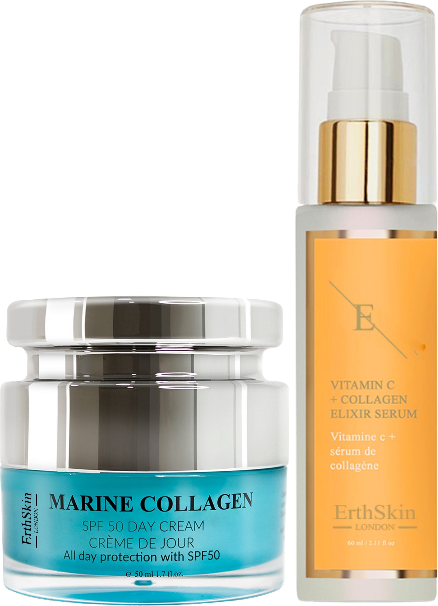 Maritime Kollagen SPF50 Tagescreme 50ml + VITAMIEN C + Kollagen Elixier Serump 60ml
