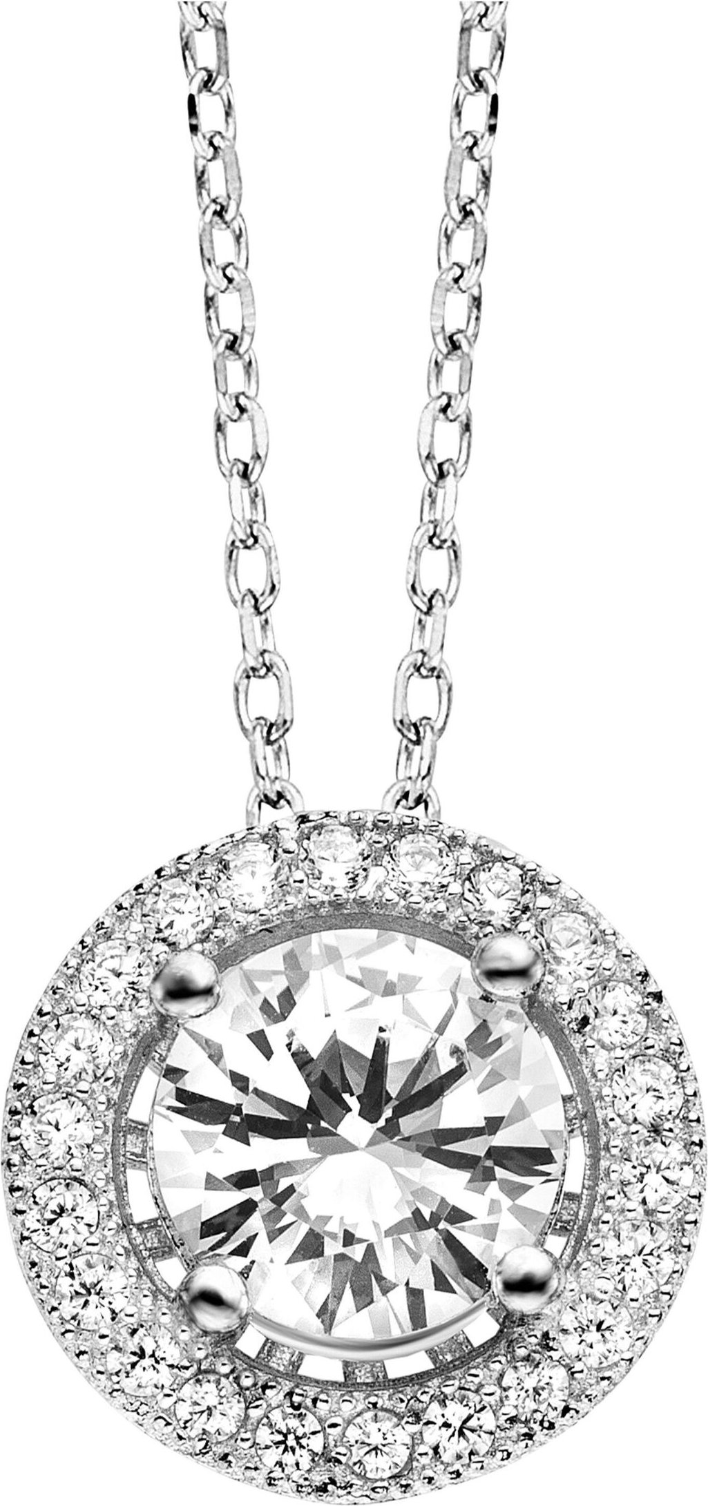 Julie Julsen Anhänger mit Kette 925 Silber rhodiniert Zirkonia weiß