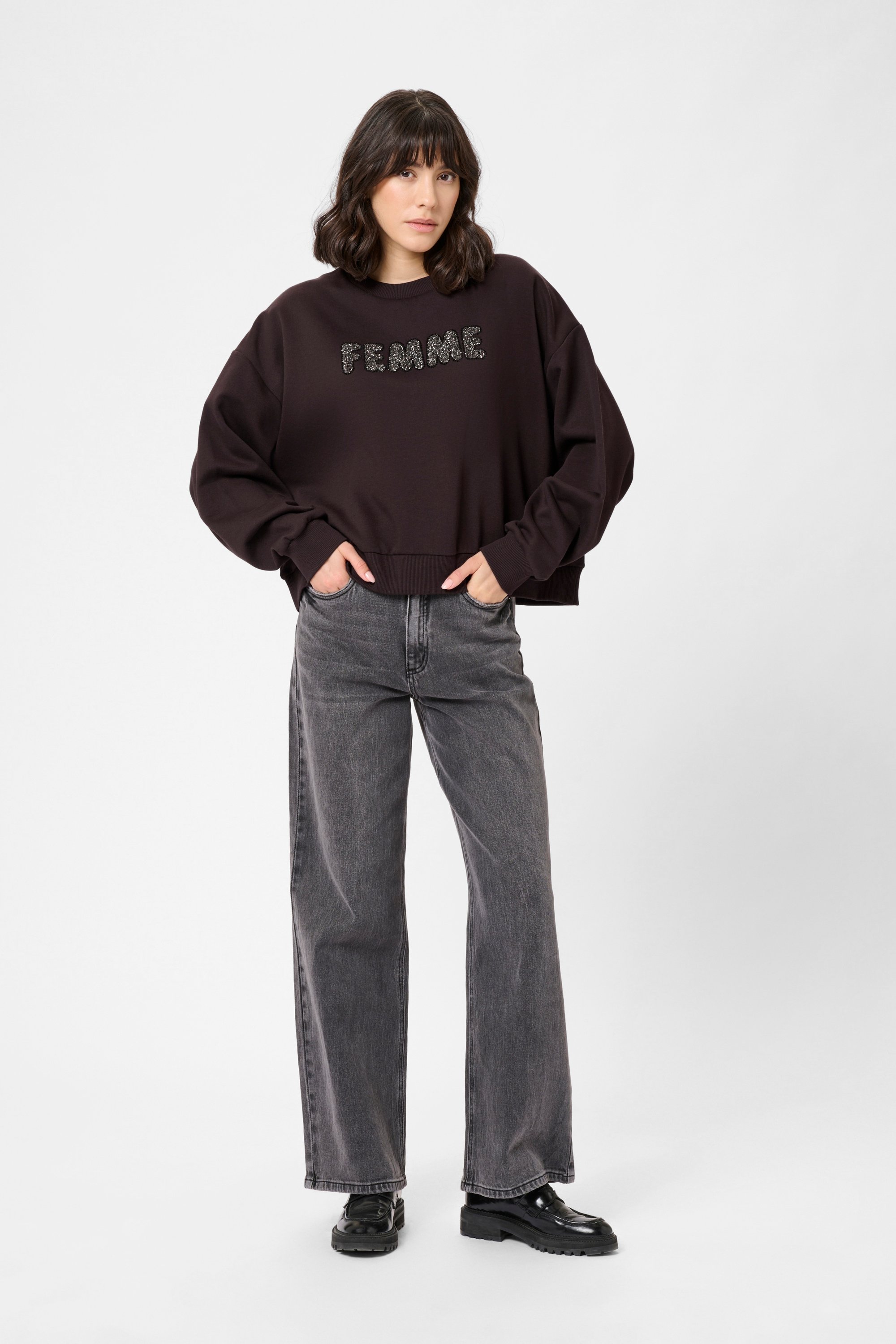 Thumbnail - Sweatshirt KAlise Sweatshirt Oversize fit dark brown