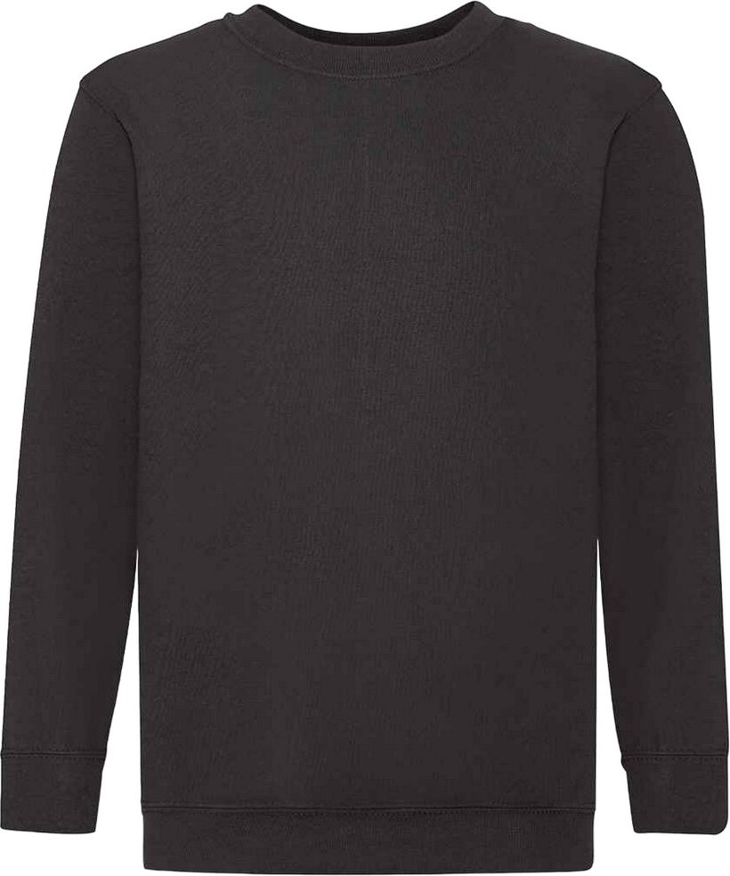 Fruit of the Loom Kinder Klassik Drop Schulter Sweatshirt (Schwarz)