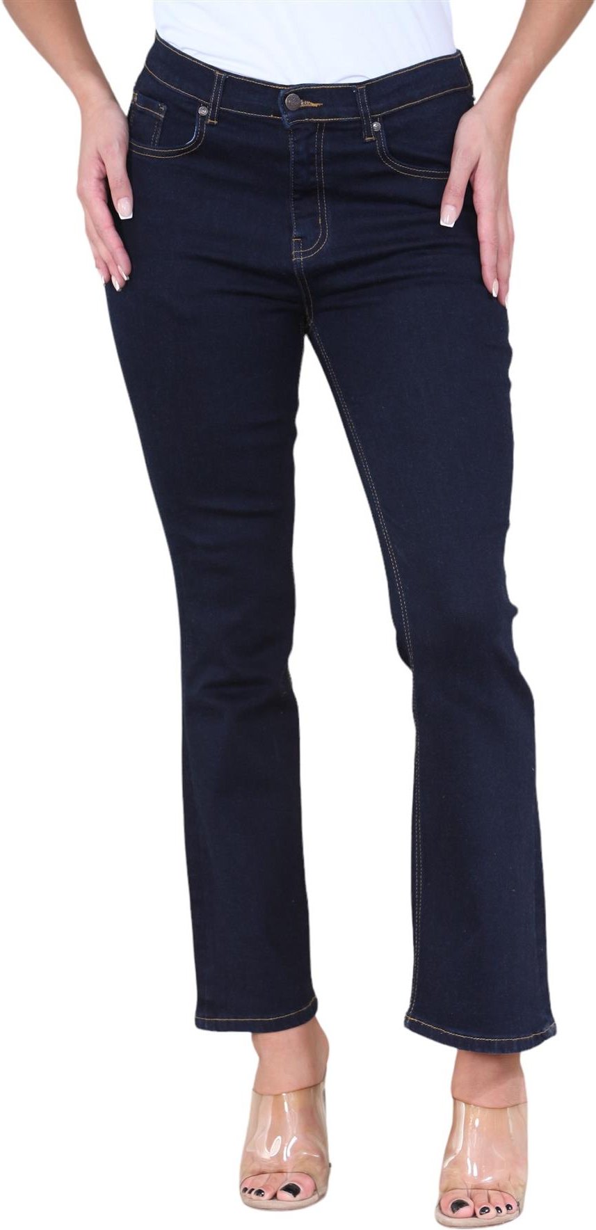 Magic Shaping hoch taillierte Slim Flare Leg Jeans für Damen in Indigo
