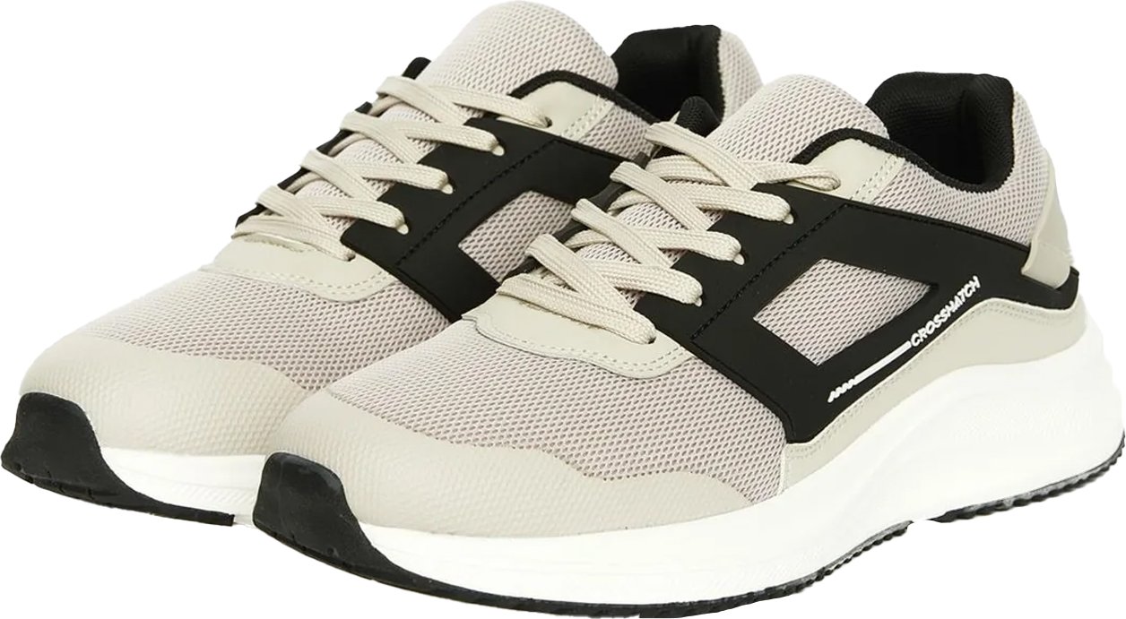 Crosshatch - "Holywell" Sneaker für Herren, Flyknit (Steinfarben/Weiß)