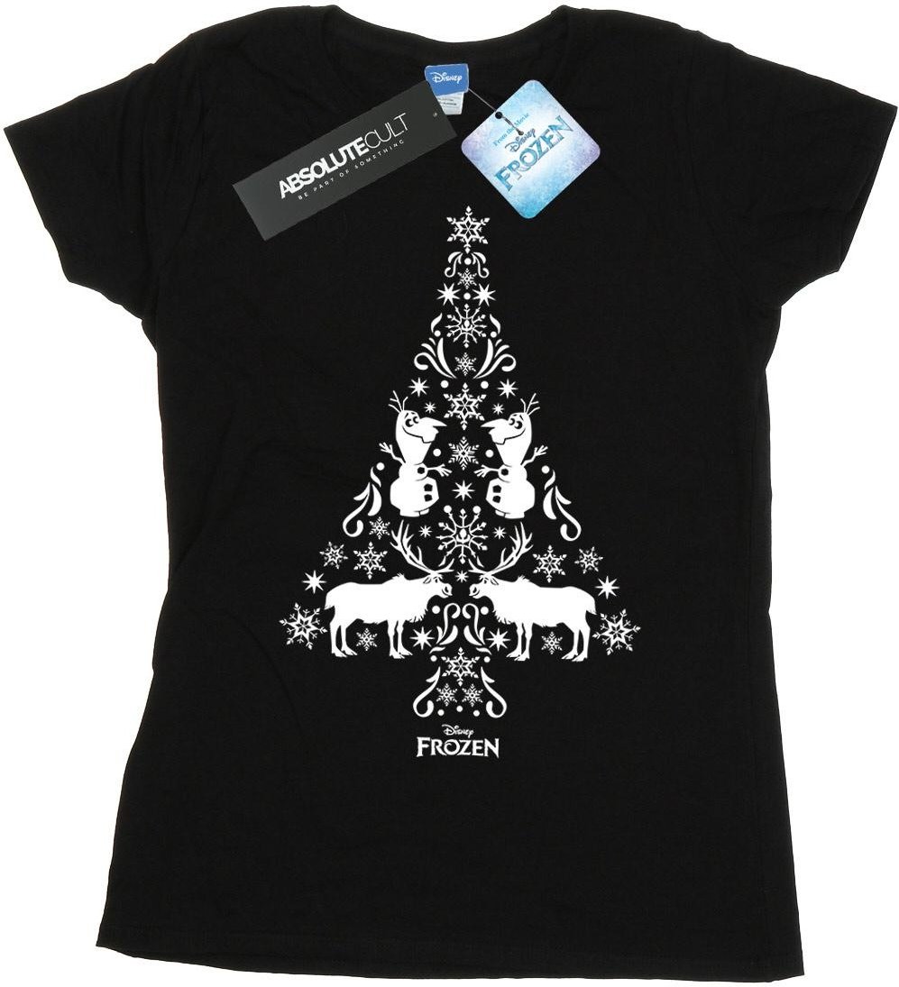 Disney - "Frozen Christmas Tree" T-Shirt für Damen (Schwarz)