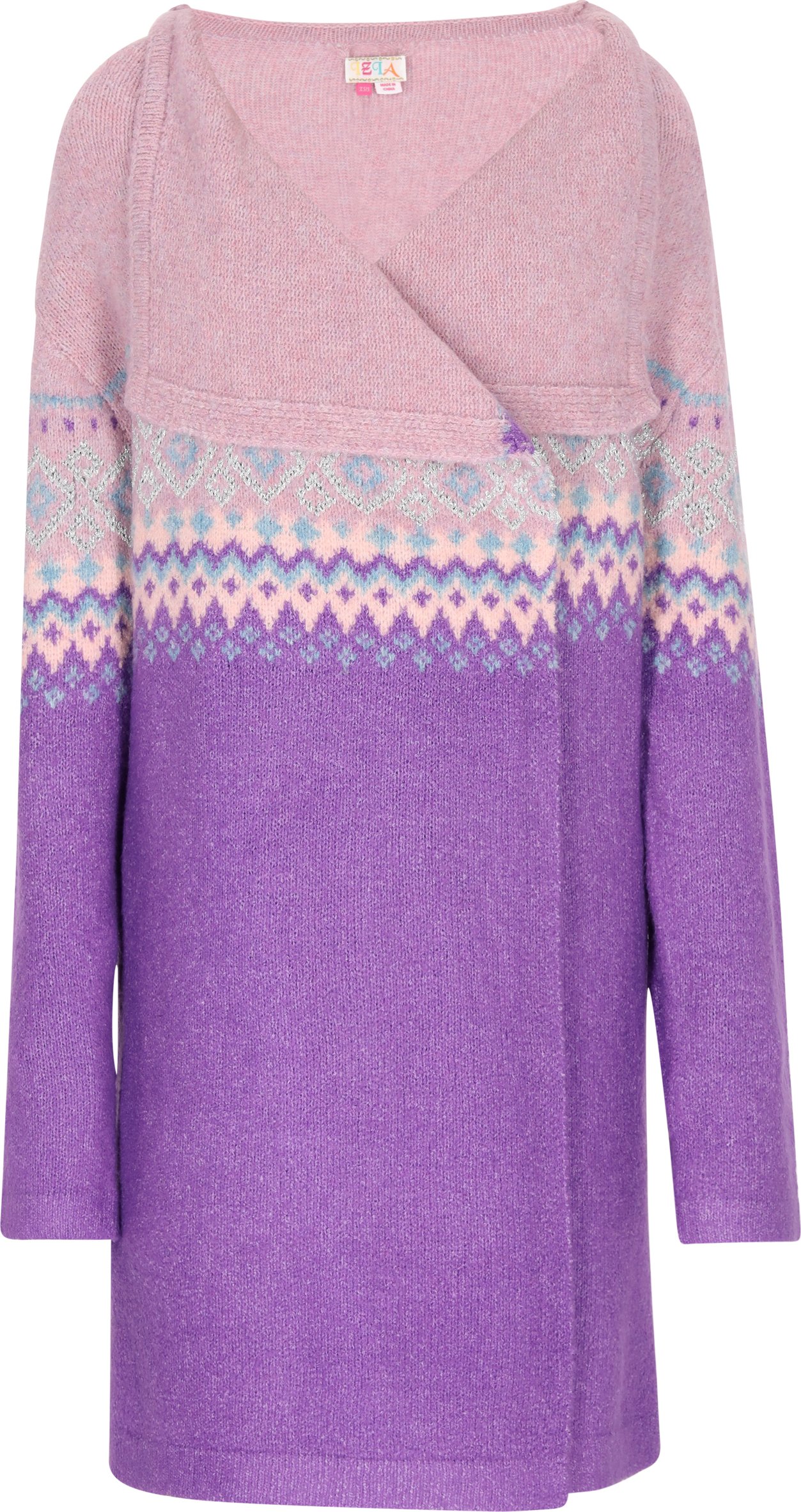 Thumbnail - IZIA Strickjacke Damen Violett Mehrfarbig