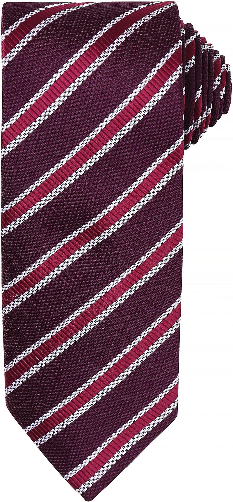 Thumbnail - Premier Mens Waffle Stripe Formal Business Tie (2er-Pack) (Burgund/Aubergine)