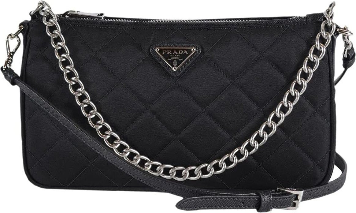 Prada – Gesteppte Schultertasche mit Kette
