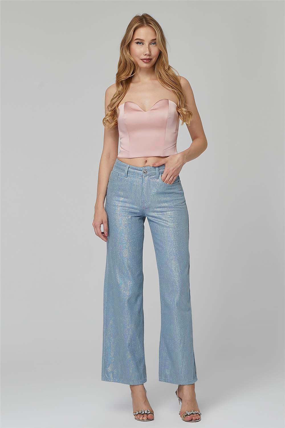 Bunte Glitzer-Jeans