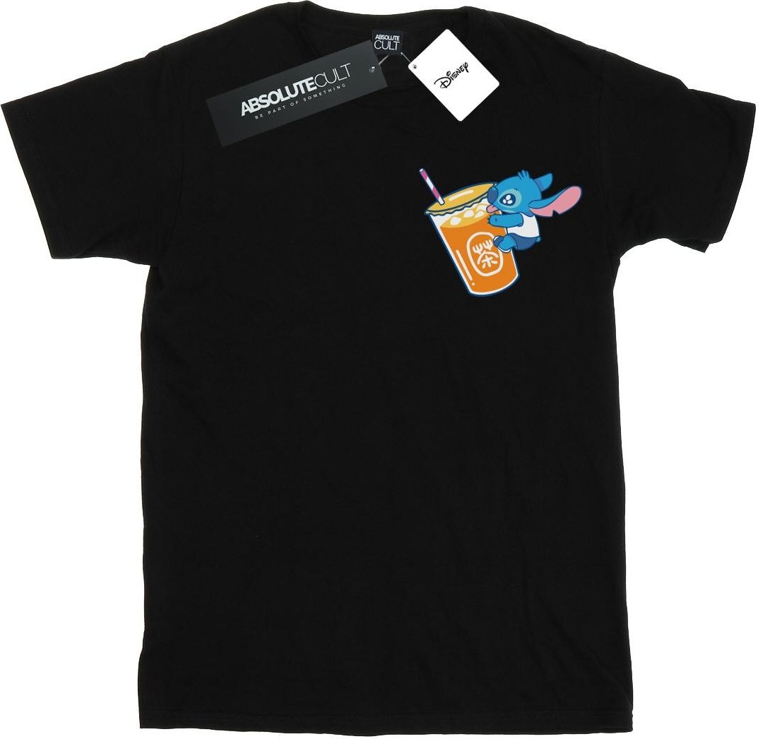 Disney - "Lilo And Stitch Drink" T-Shirt für Mädchen (Schwarz)