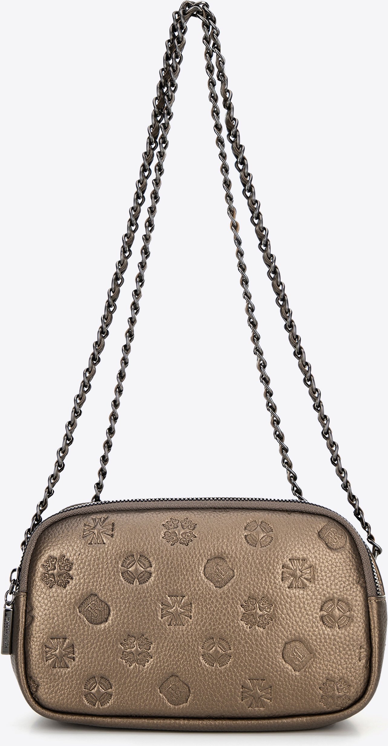 Wittchen Damen-Umhängetasche aus Leder mit Goldkette, Naturleder