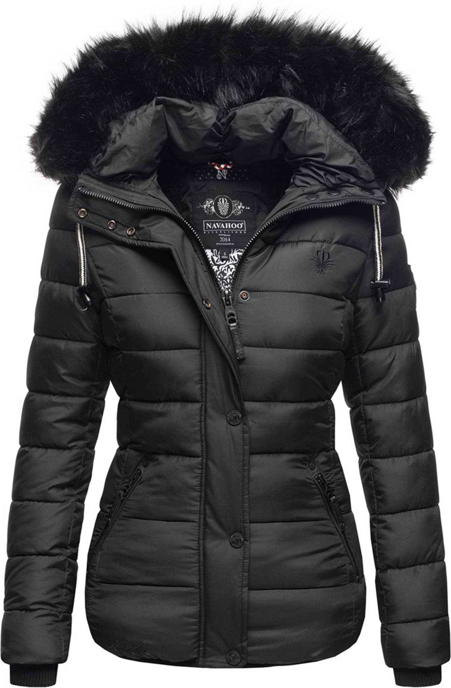 Navahoo Damen Steppjacke Zuckerbiene – Warm, Stylisch & Mit Teddyfell und Kapuze