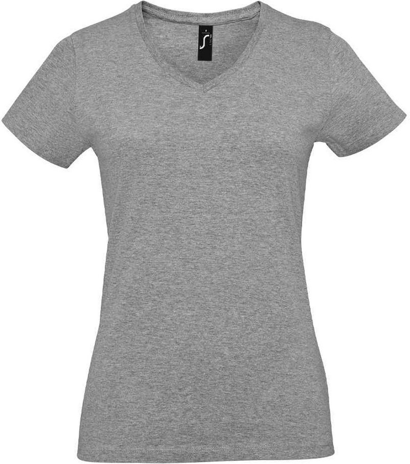 SOLS - "Imperial" T-Shirt V-Ausschnitt für Damen (Grau meliert)