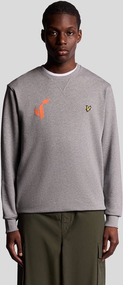Lyle & Scott Stan Birch Sweatshirt mit Rundhalsausschnitt – Mittelgrau meliert
