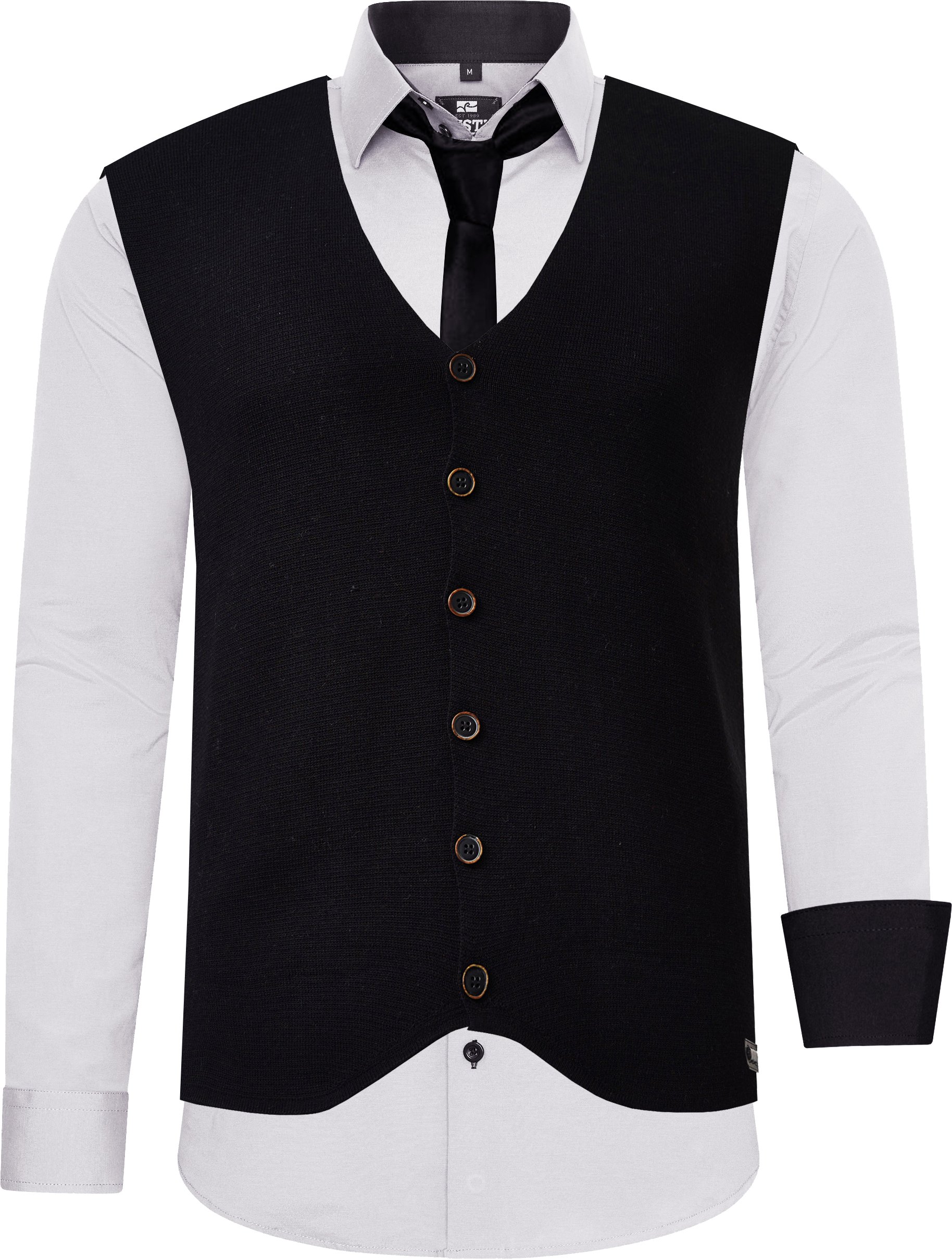 Hemd mit Weste und Krawatte 3er Set