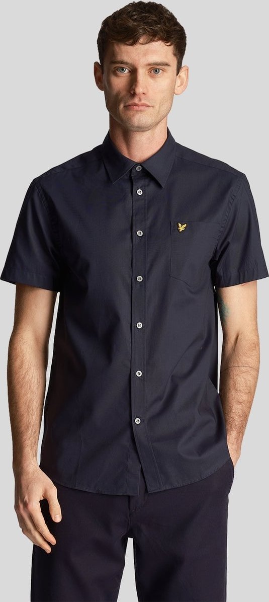 Thumbnail - Lyle & Scott Herren Plain Poplin Kurzarmhemd in Dunkelblau