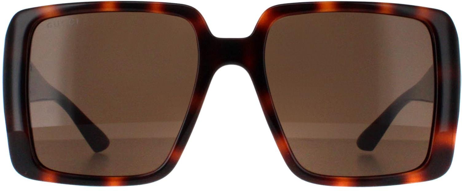 Gucci Square Womens Dark Havanna mit Gold dunkelbraun GG1692S