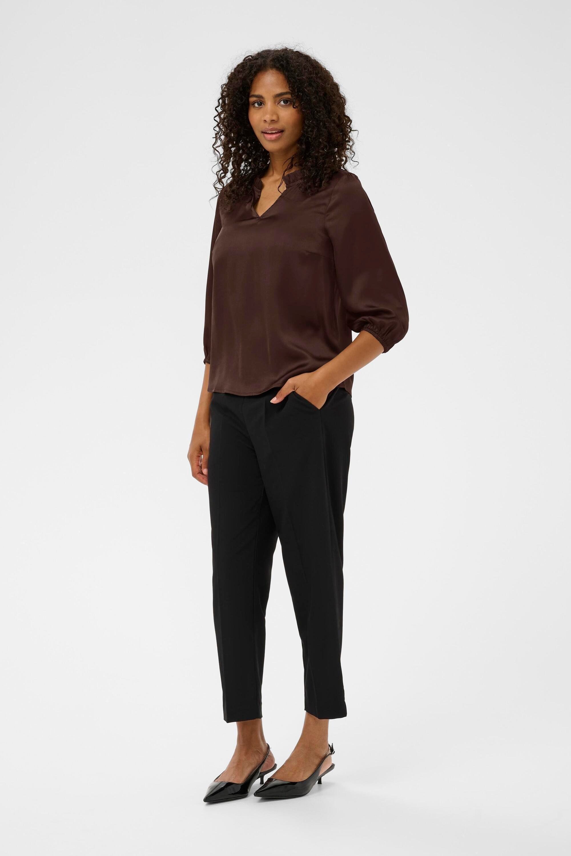 Langarm-Bluse KAamara Langarm-Bluse Regular fit chocolate