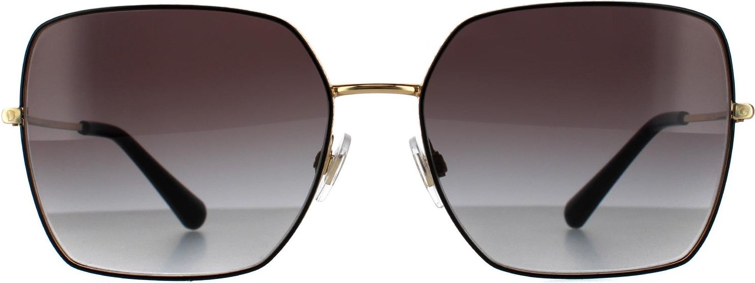Thumbnail - Dolce & Gabbana Square Womens Schwarz Gold Schwarz Grau Gradient Sonnenbrille