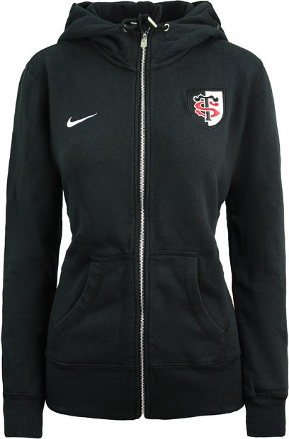 Nike Rugby Stade Toulousain Zip-Up-Hoodie Damen Schwarz Pullover 454221 010
