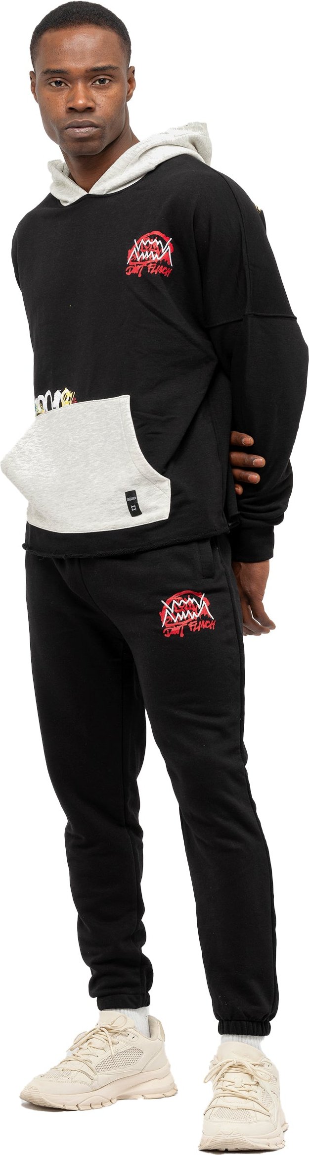 Tom Barron Herren-Trainingsanzug-Set im zeitgenössischen Stil mit Graffiti-Print