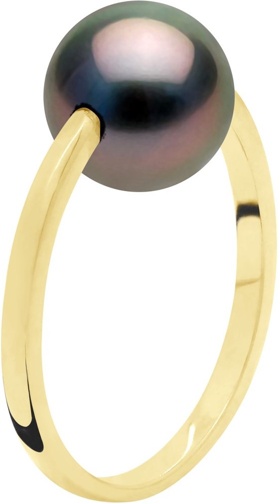 Armreifring – Gelbgold – echte Tahiti-Zuchtperle, rund, 8–9 mm