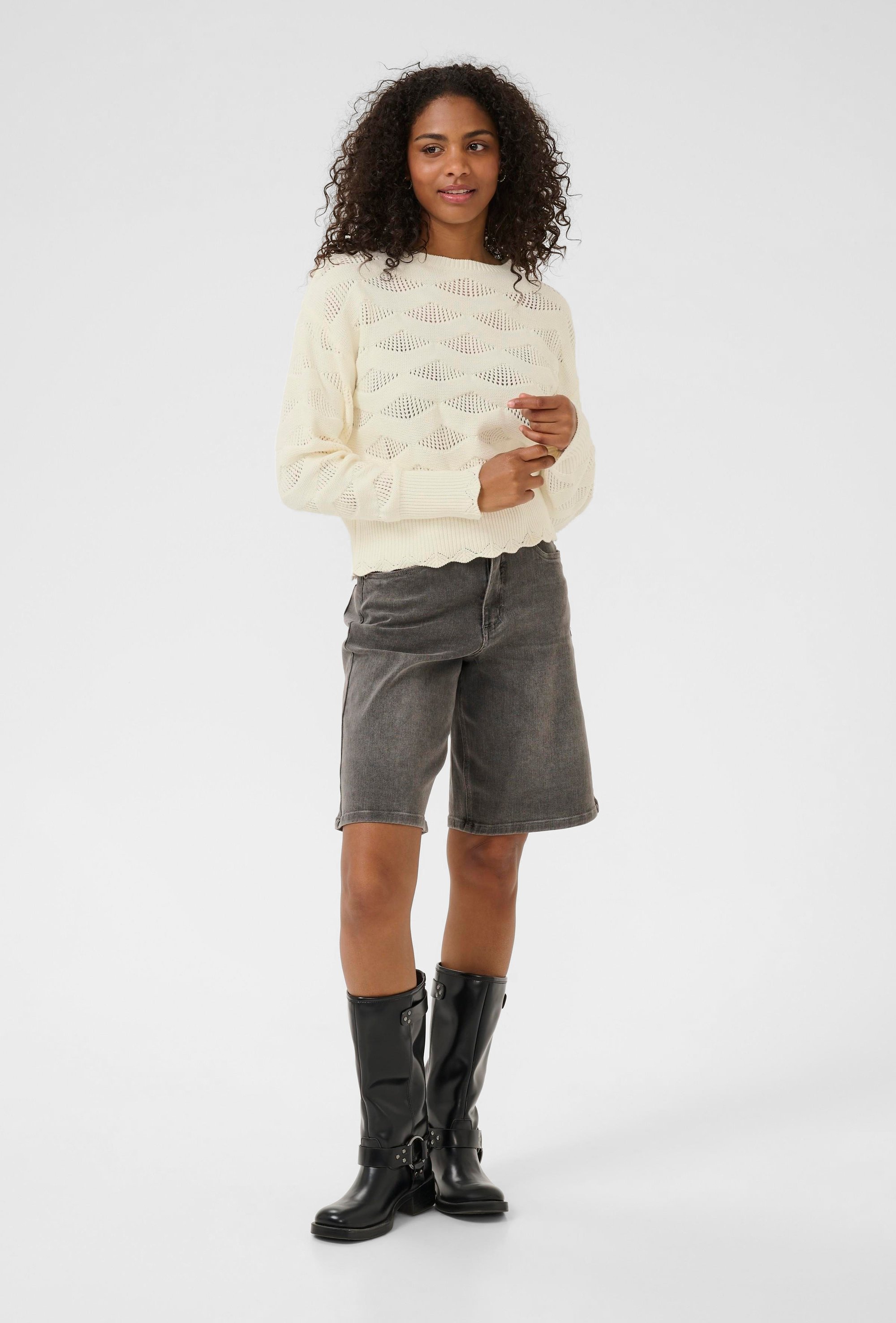 Thumbnail - Strickpullover KAroxie Loose fit white