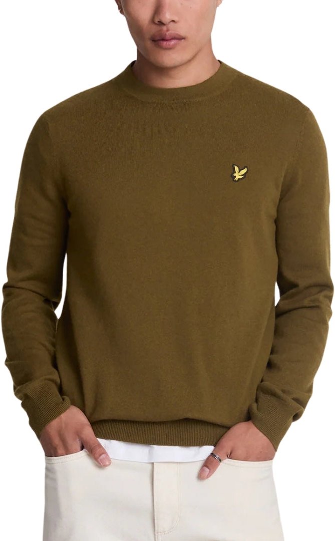 Thumbnail - Olivgruner Pullover mit Rundhalsausschnitt von Lyle & Scott