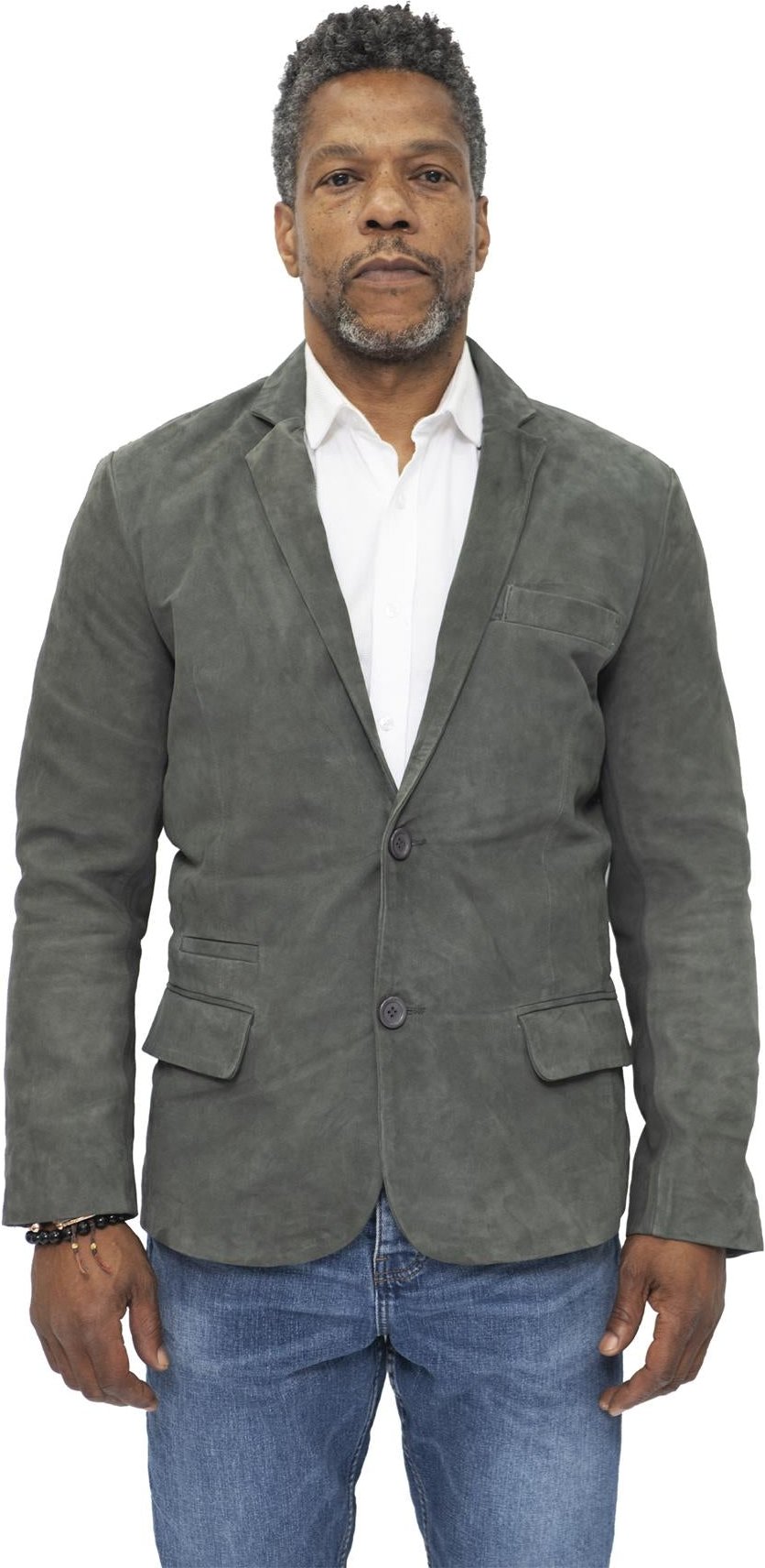 Schlanker italienischer Herren-Blazer aus Ziegenveloursleder – Alexandria