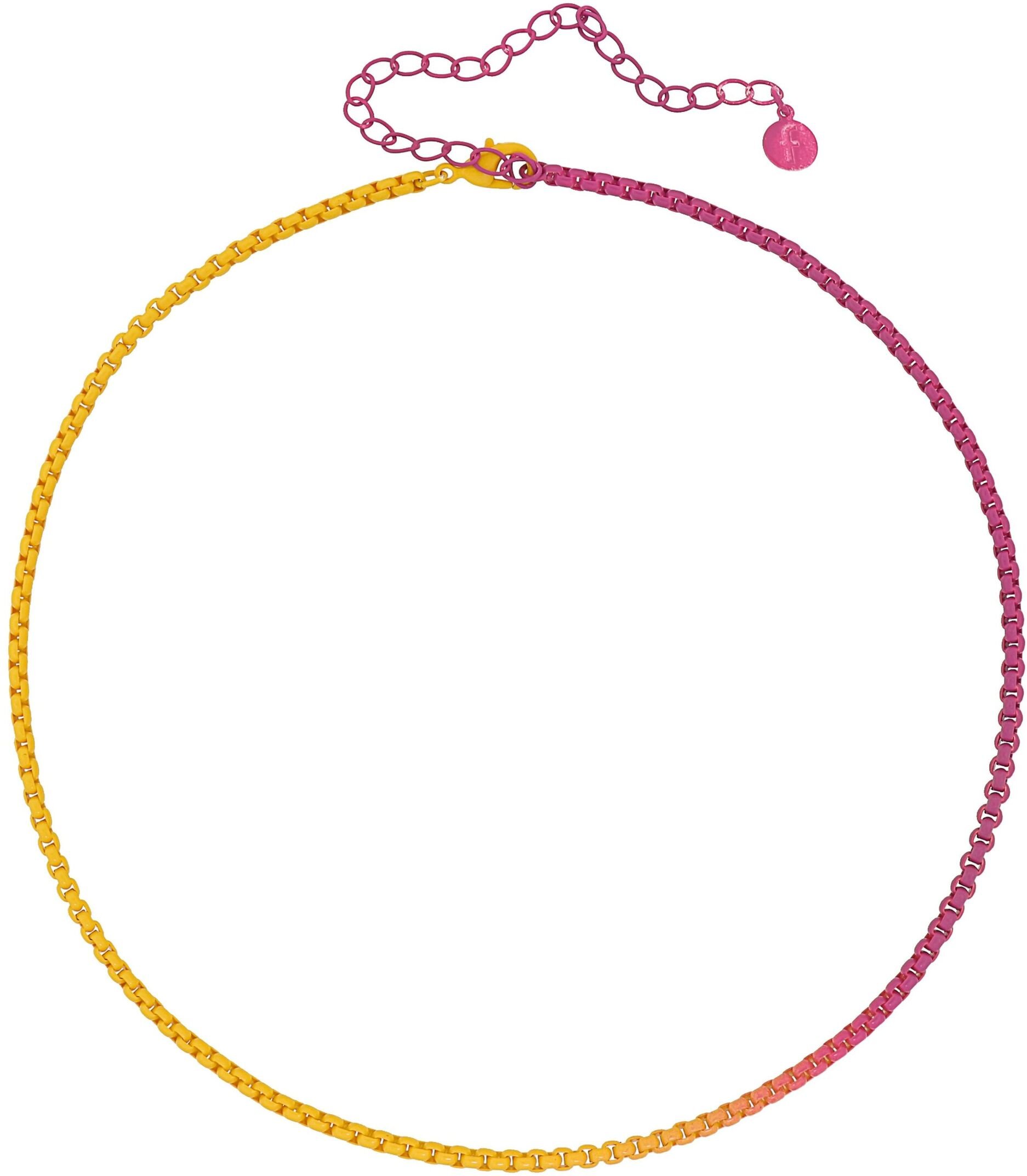 Fashionbox Kette Messing pink/orange lackiert