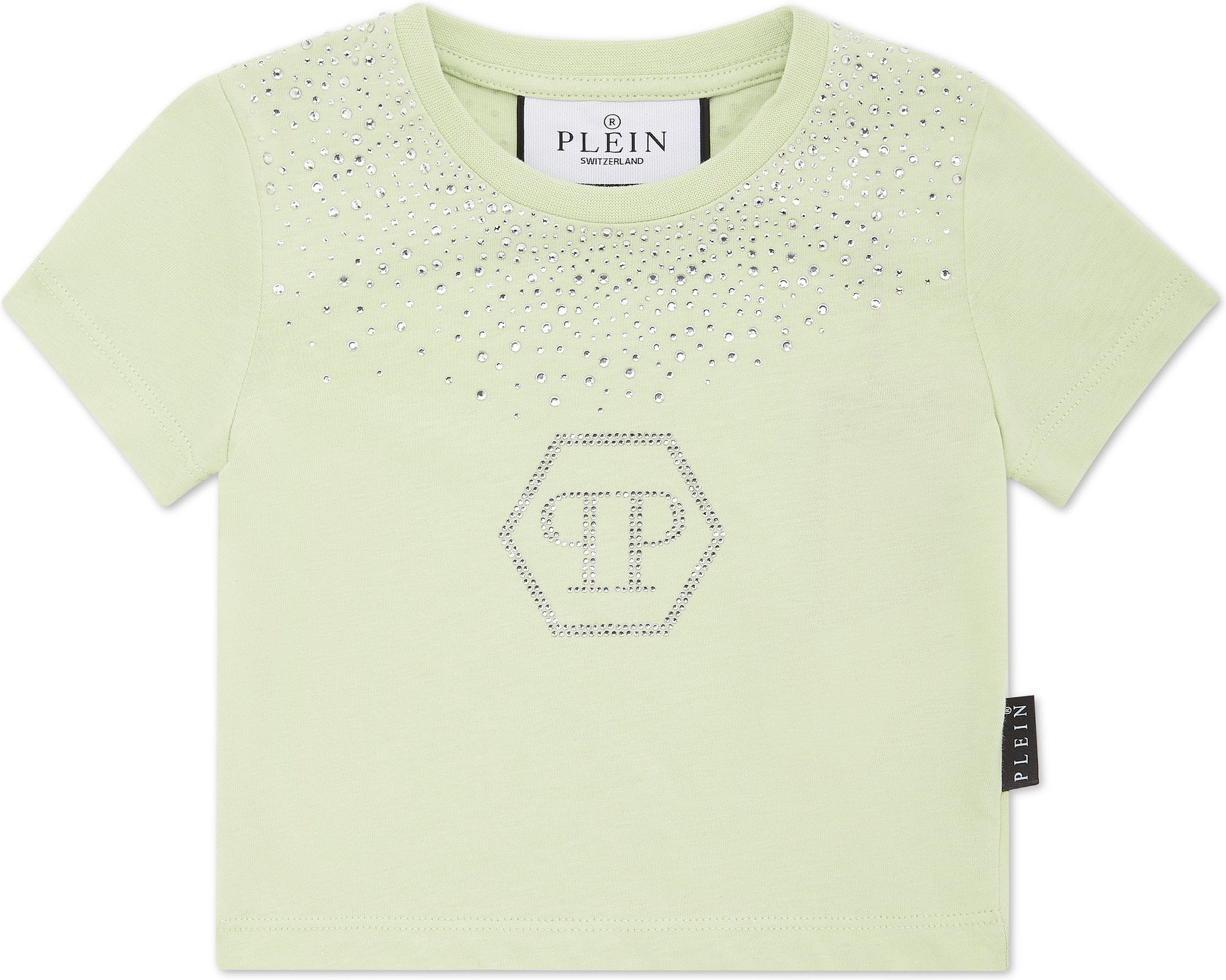 Cropped T-Shirt Strass Round Neck Ss Hexagon