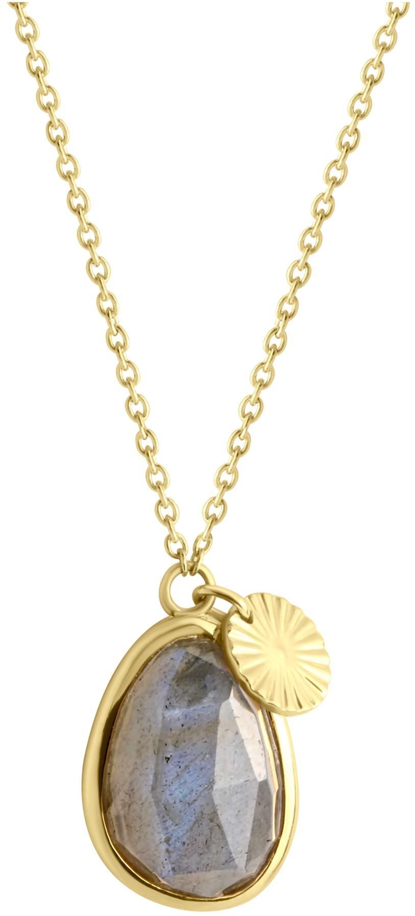 Jamelli Halskette Silber 925 vergoldet mit Labradorit