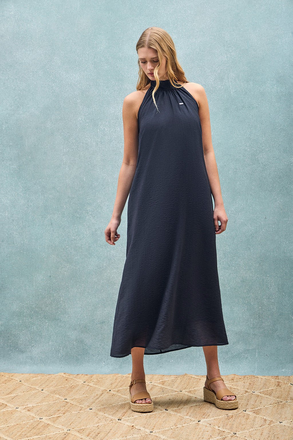 Kleid Valay marineblau mit Polo Club-Details