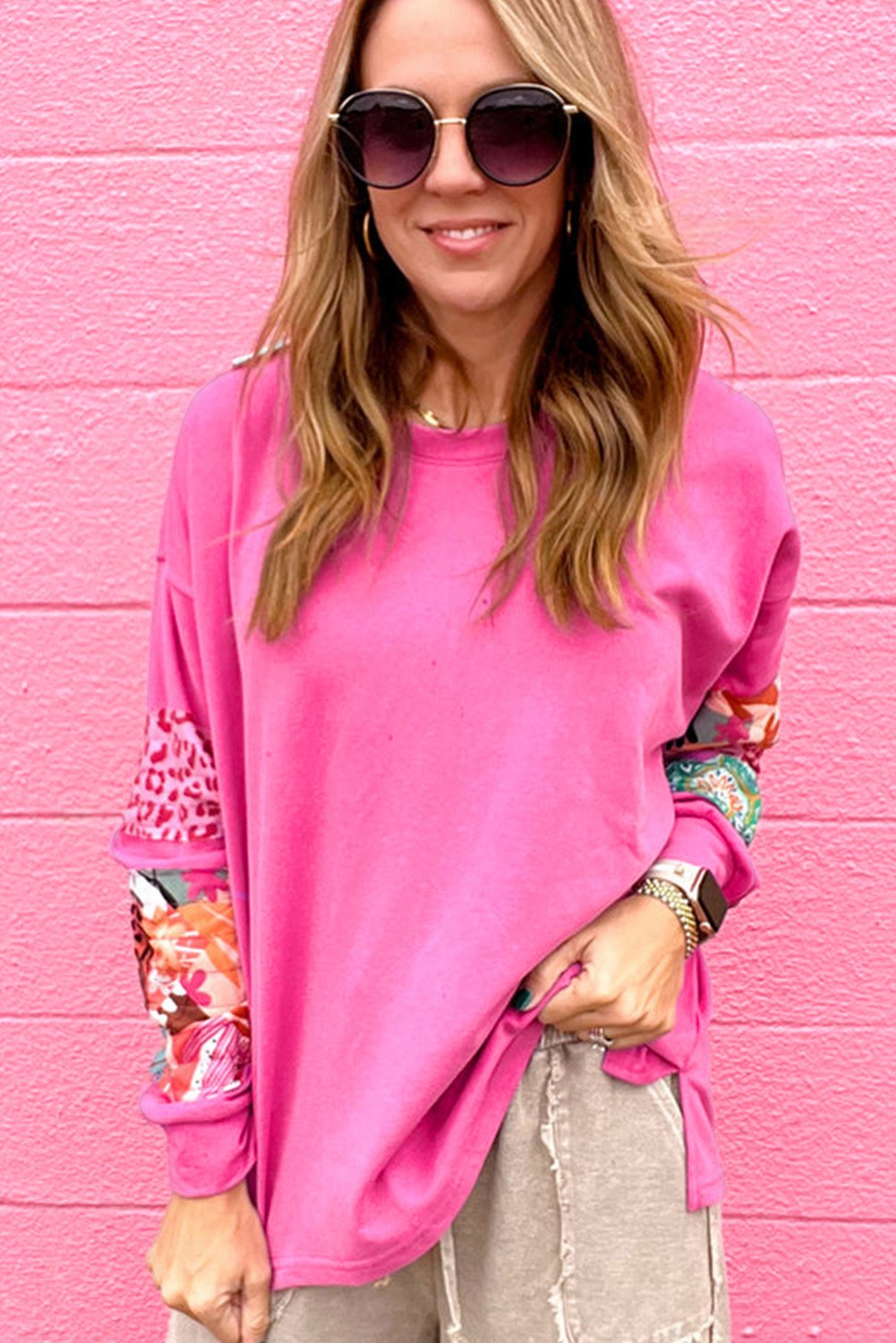 Gemusterter Langarmpullover