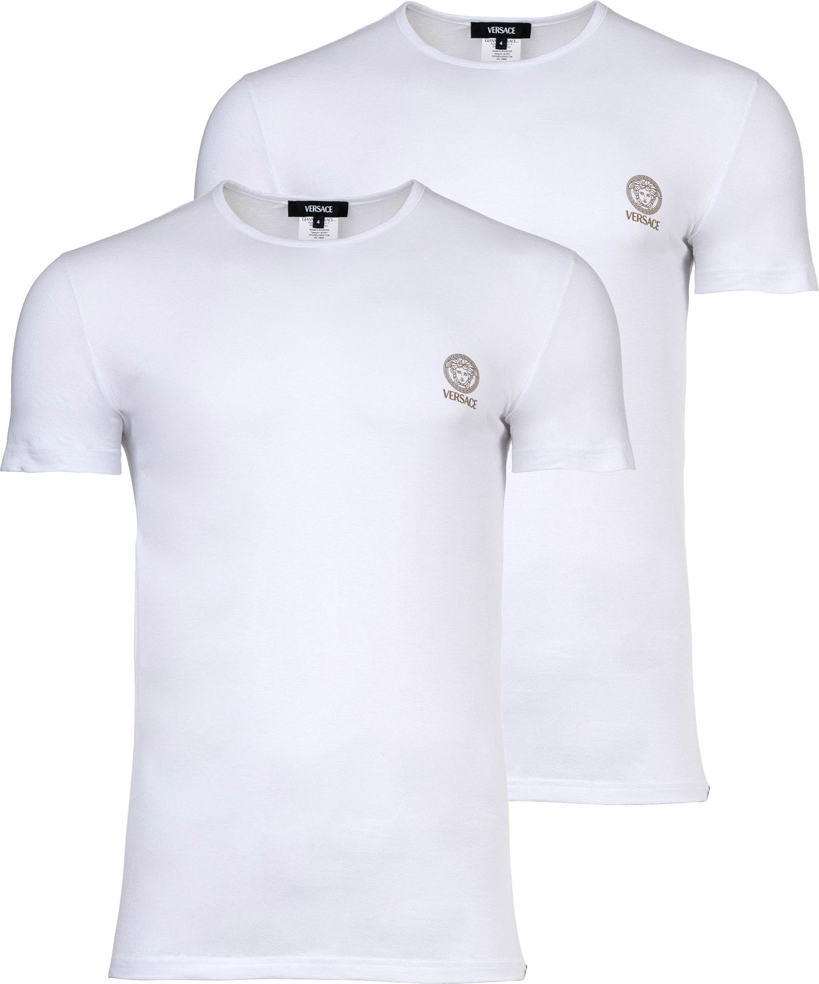 Versace Bi-Pack Jersey Topeka Bi-Stretch Cotton Organic New Logo T-Shirt