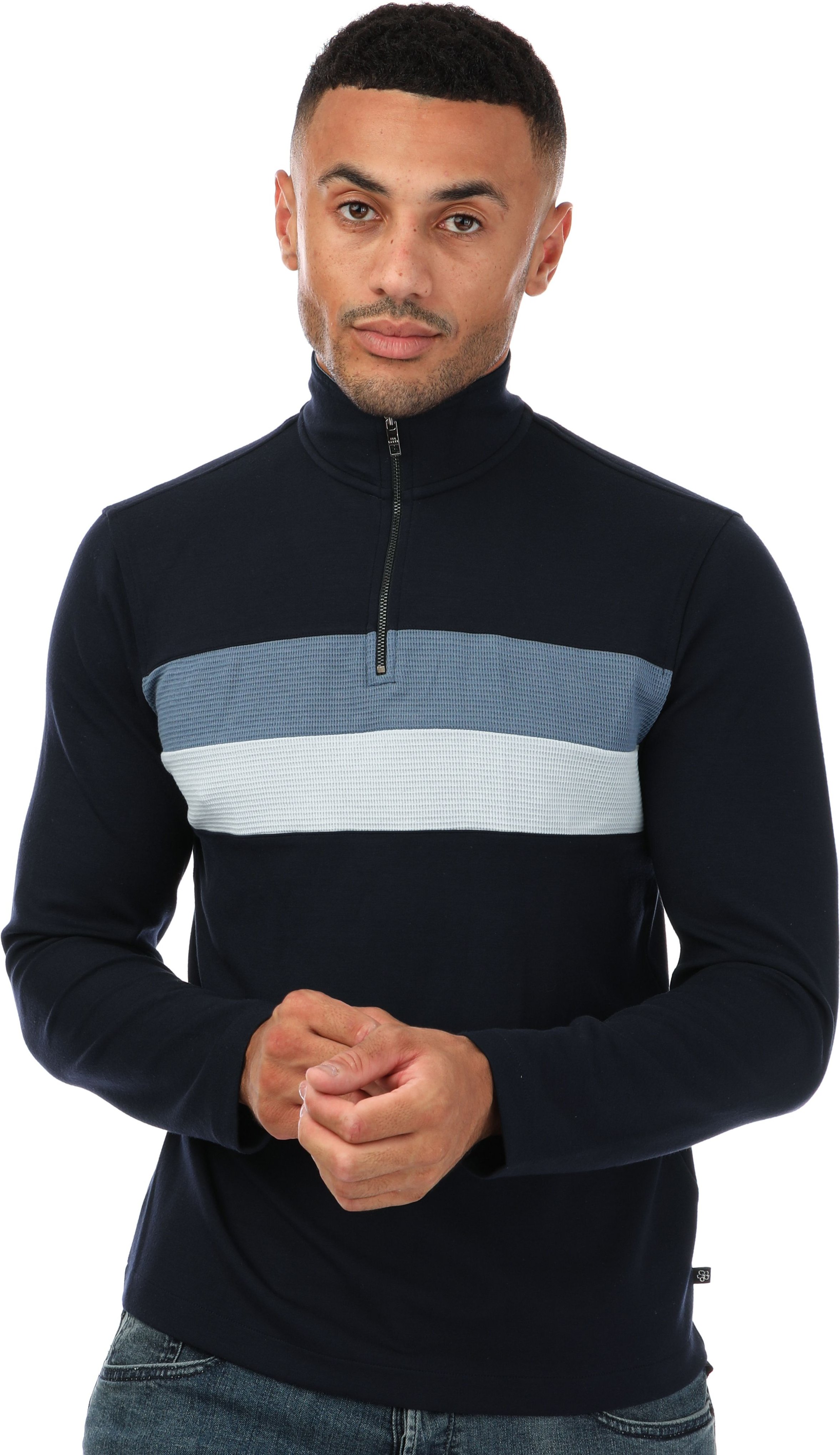 Sweat Veller Slim demi zip Ted Baker Pour Homme en Bleu Marine