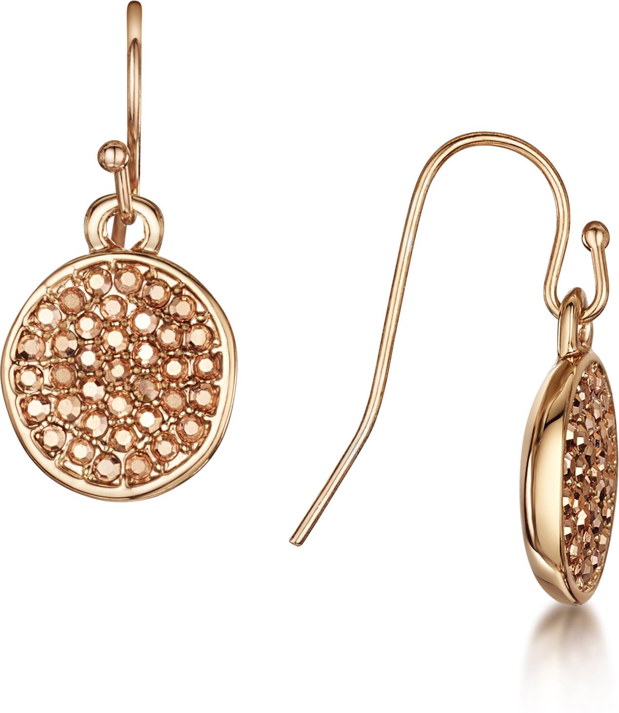 Buckley London Ohrhänger rosèfarben mit caprifarbenen Kristallen