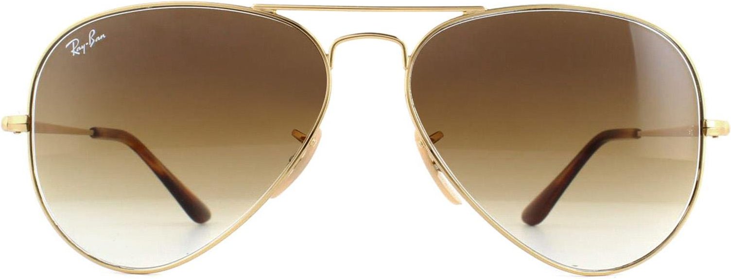 Ray-Ban Sonnenbrille Aviator Metall II RB3689 914751 Gold Braun Verlauf