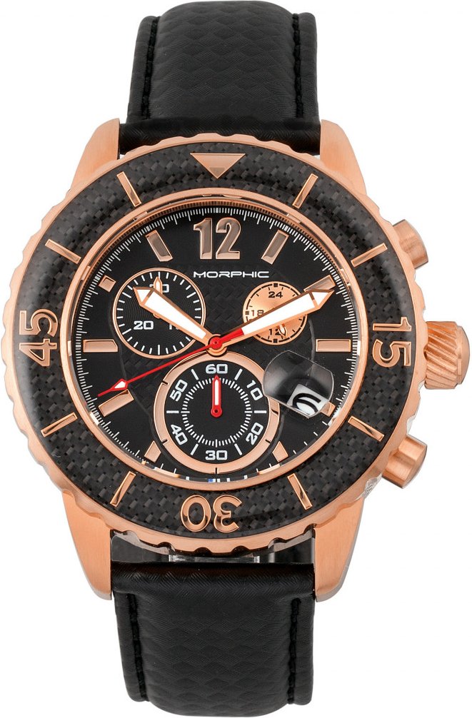 Morphic M51 Serie Chronograph Lederarmbanduhr mit Datum