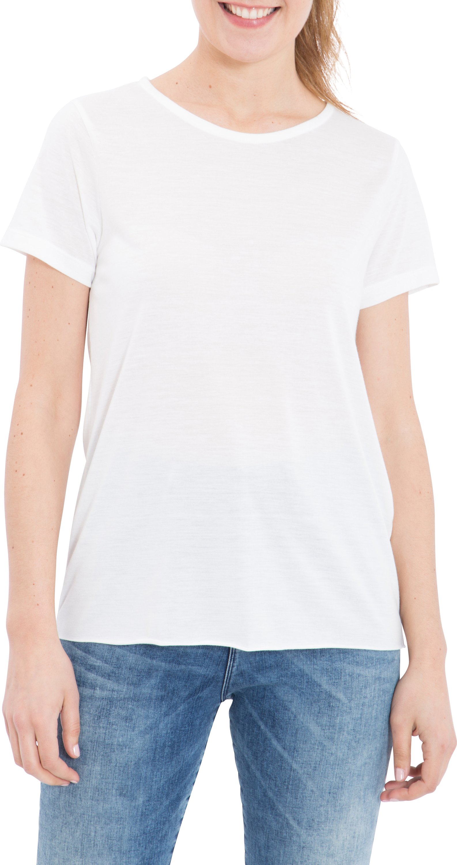 Queen Kerosin Damen QUEEN KEROSIN Basic T-Shirt aus Viskose-Mix offwhite
