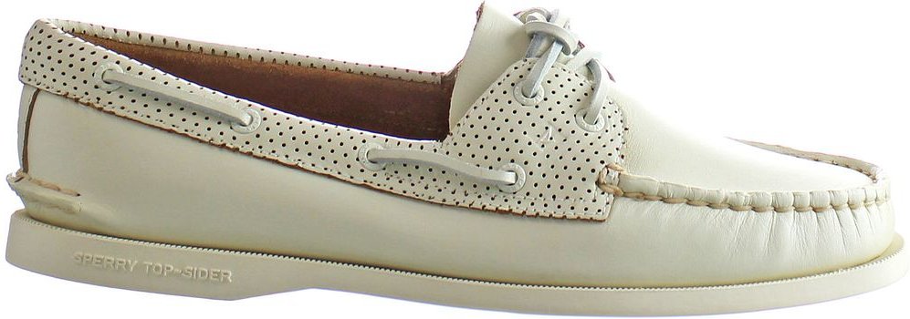 Sperry A/0 2-Eye Pin Perf Mens White Schuhe