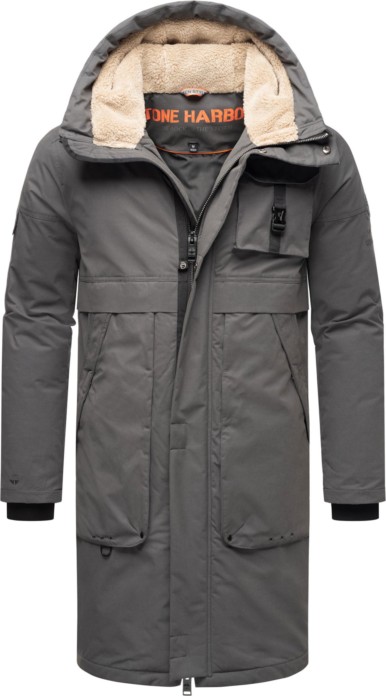 Stone Harbour Herren Outdoorjacke Cyriaan mit Teddyfellkapuze & winddichtem Design
