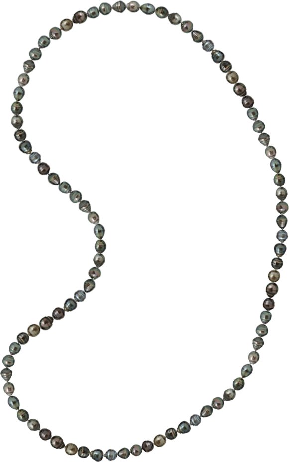 Sautoir Rang Perle de Tahiti Cerclées 8-9 mm