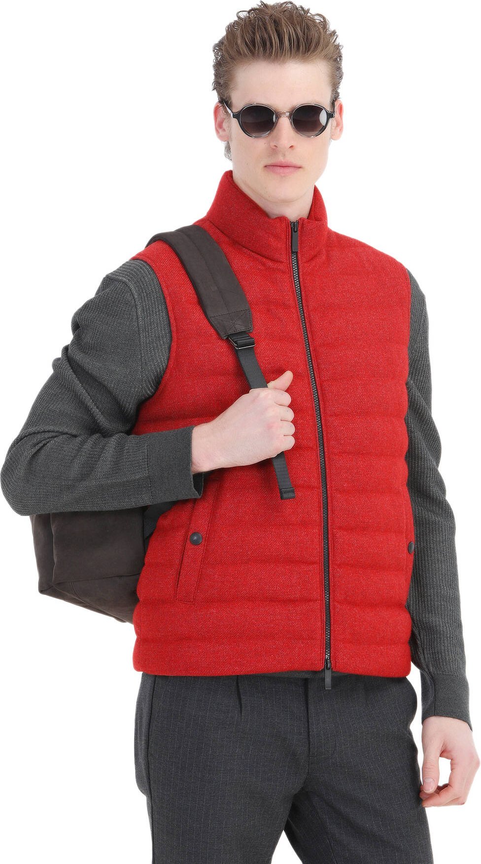 Gewebte Pufferweste aus Wollmischung