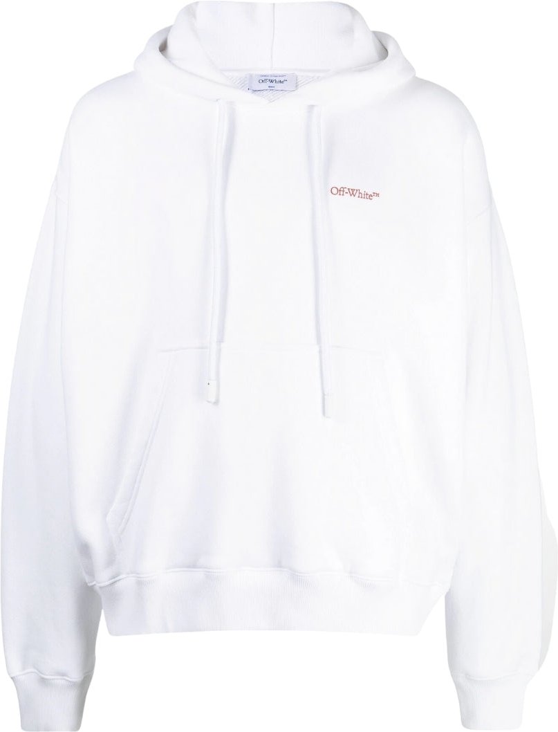 Off-White Scratch Tab Weisser Skate Fit Kapuzenpullover