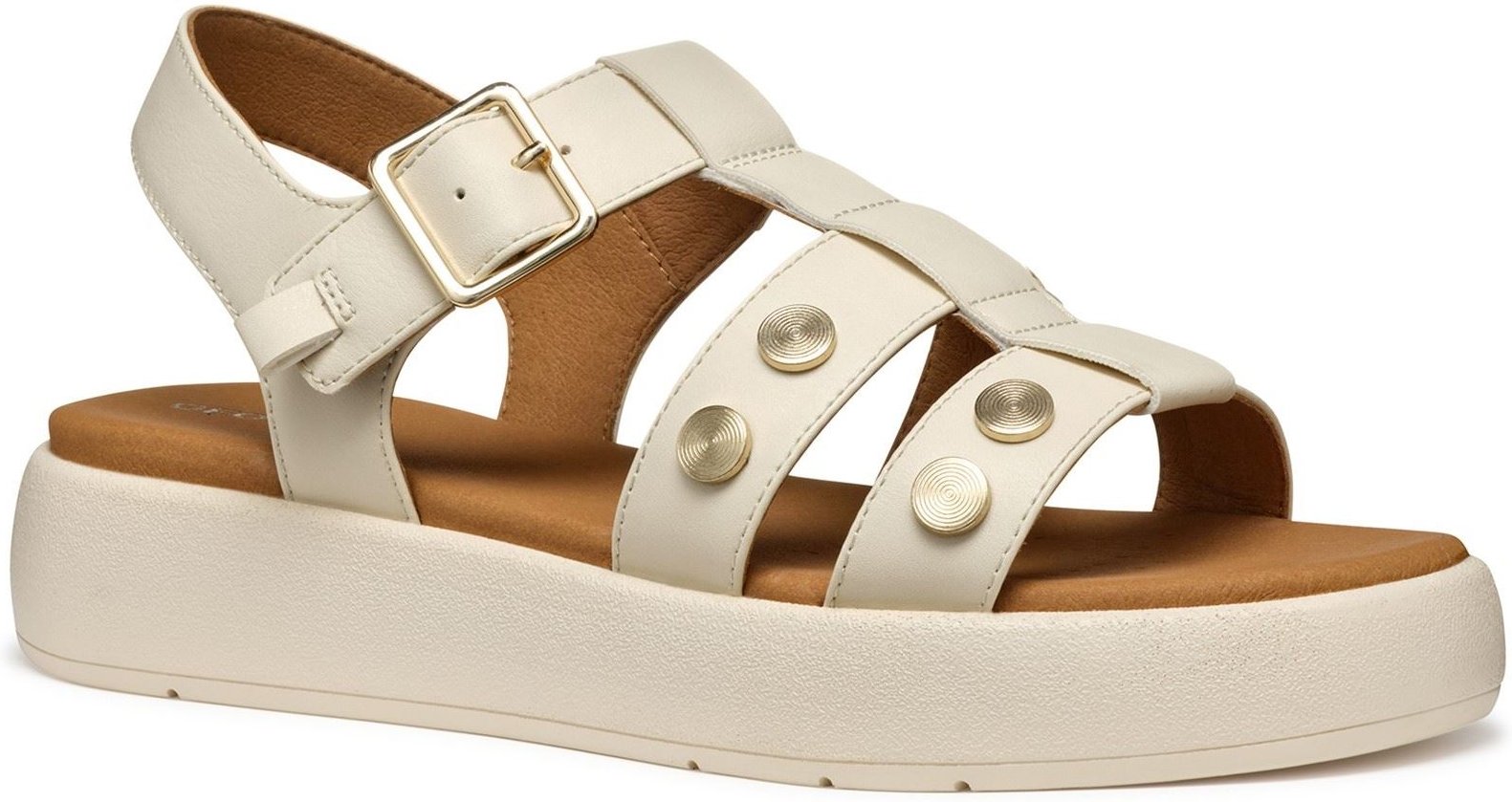 Geox D CAMALEI Synthetische Polyurethan Damen Papyrus Sandalen