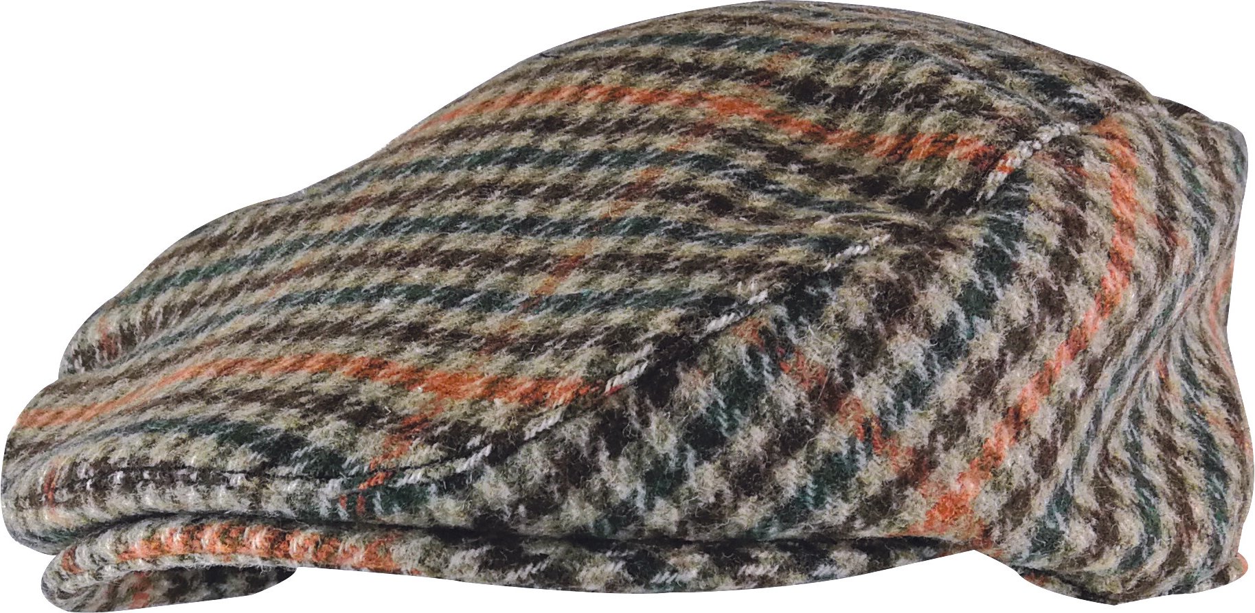 Herren traditionell überprüft Tweed flache Kappe | Socke Snob | Newsboy Style - GL228 rot / grün