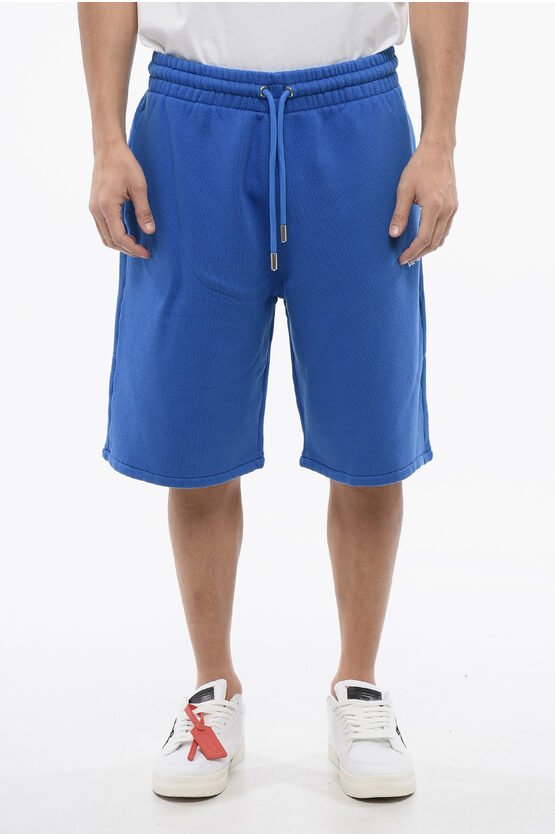 Joggingshorts aus gebürsteter Baumwolle mit BANDANA-Stickerei